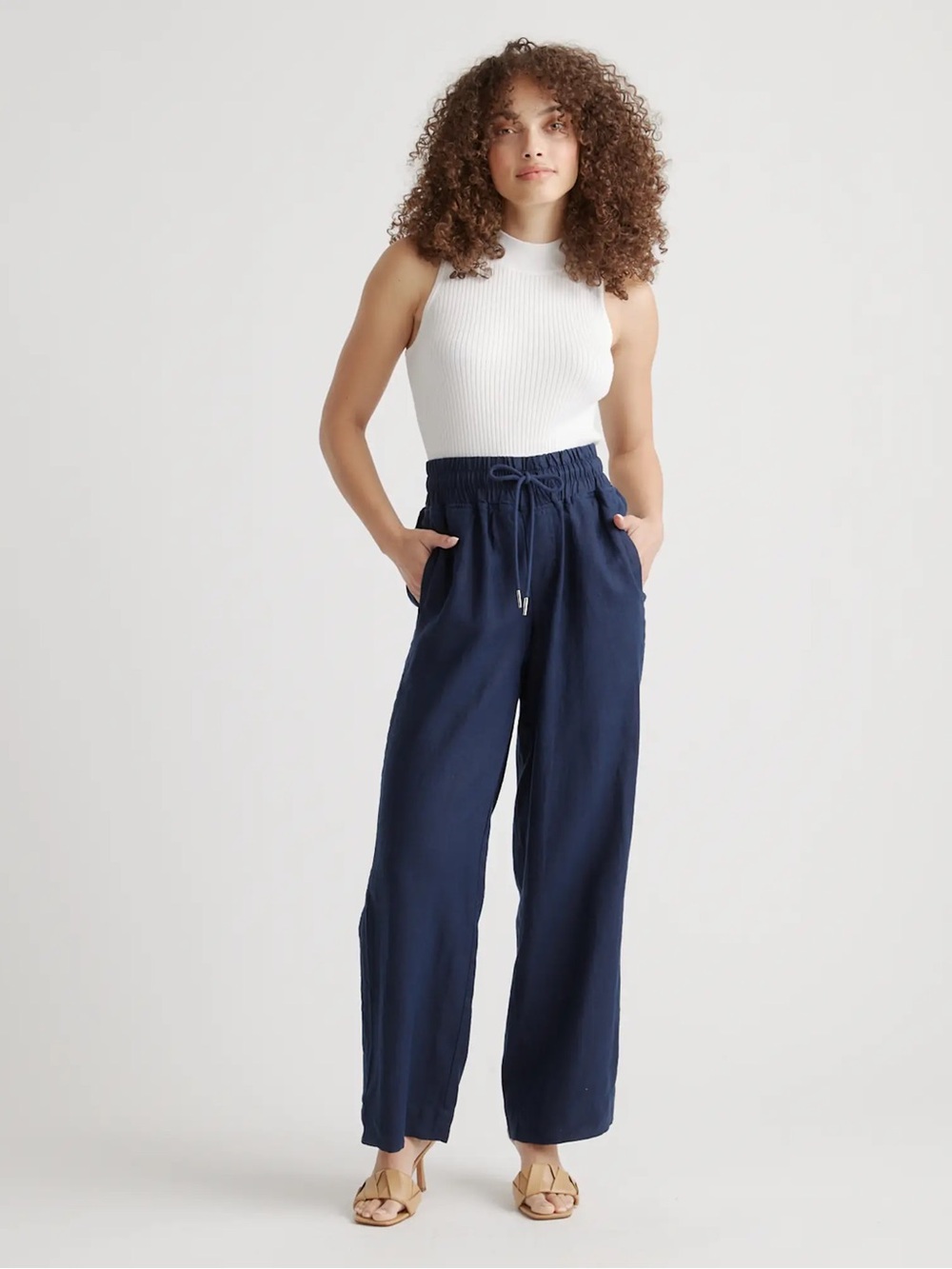 Quince 100% European Linen Drawstring Wide-Leg Pants - Picture 6 of 9